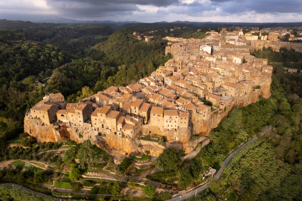 aerial view of village of pitigliano tuscany italy 2023 11 27 05 34 48 utc