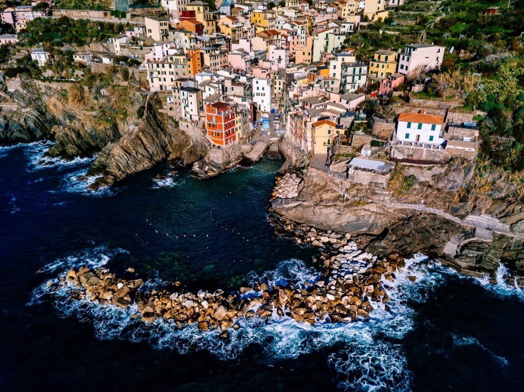 aerial view of cinque terre riomaggiore italy 2023 11 27 05 27 06 utc