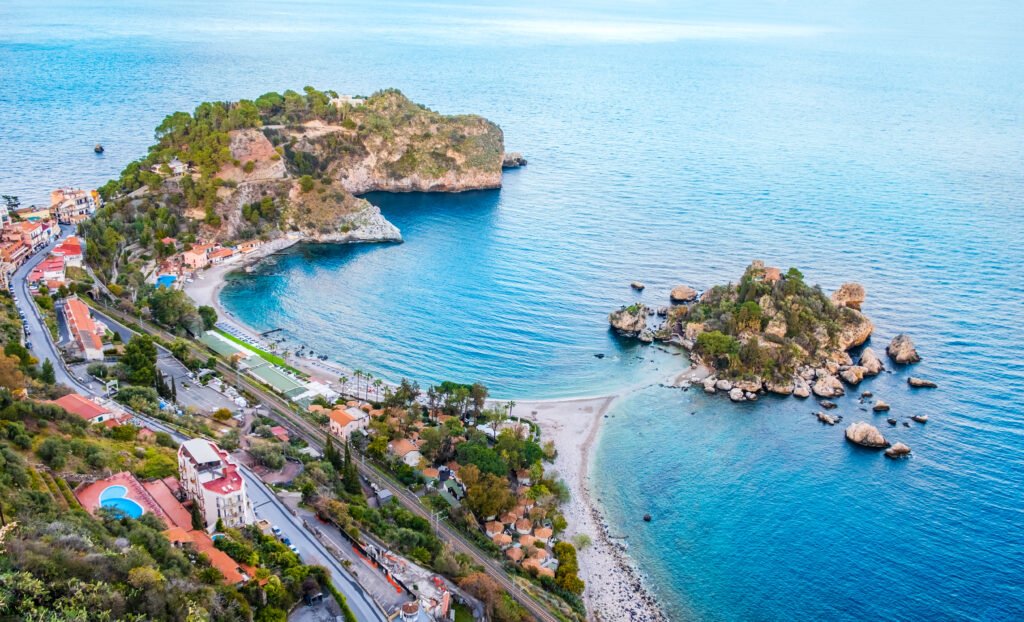 isola bella in taormina sicily italy aerial vie 2023 11 27 05 27 59 utc