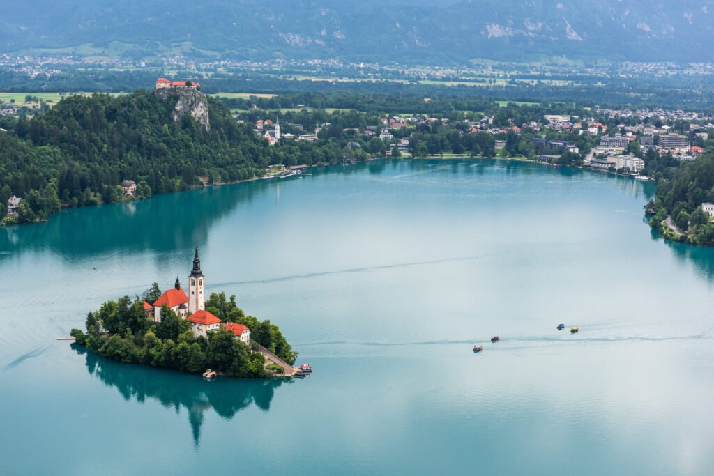 Lake Bled in Slovenia with famous Island with church