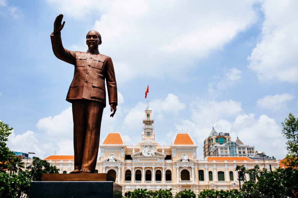 Statue of Ho Chi Minh in downtown Ho Chi Minh City, Vietnam