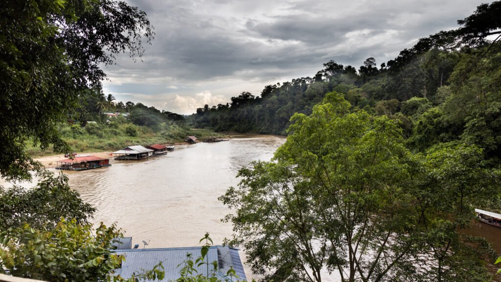 Sungai Tembeling river with floating restaurants at Taman Negara National Park, Malaysia - Best Places to Visit in Malaysia